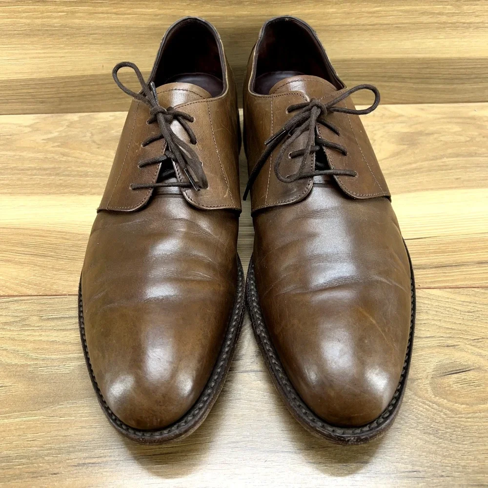Mens Brown Leather UK 8.5 US 9.5 Goodyear welted Lace Up Oxford Dress Shoe